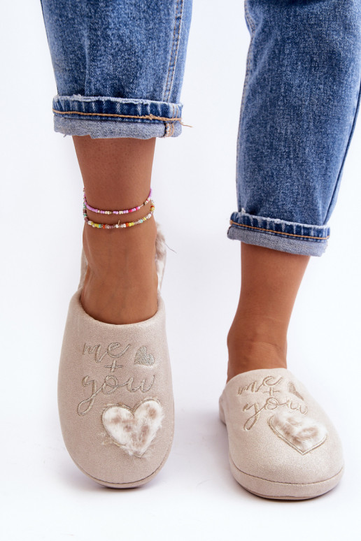 con lucentezza Pantofole beige Geraja