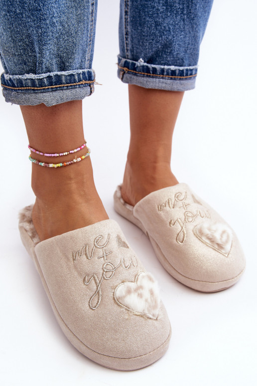 con lucentezza Pantofole beige Geraja