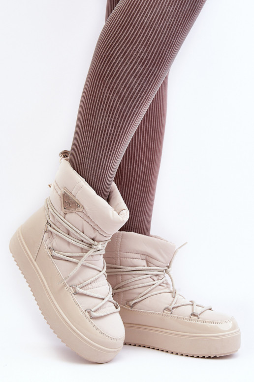 doposci con plateau e dettagli eleganti in Fleure beige