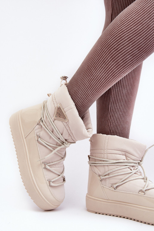 doposci con plateau e dettagli eleganti in Fleure beige