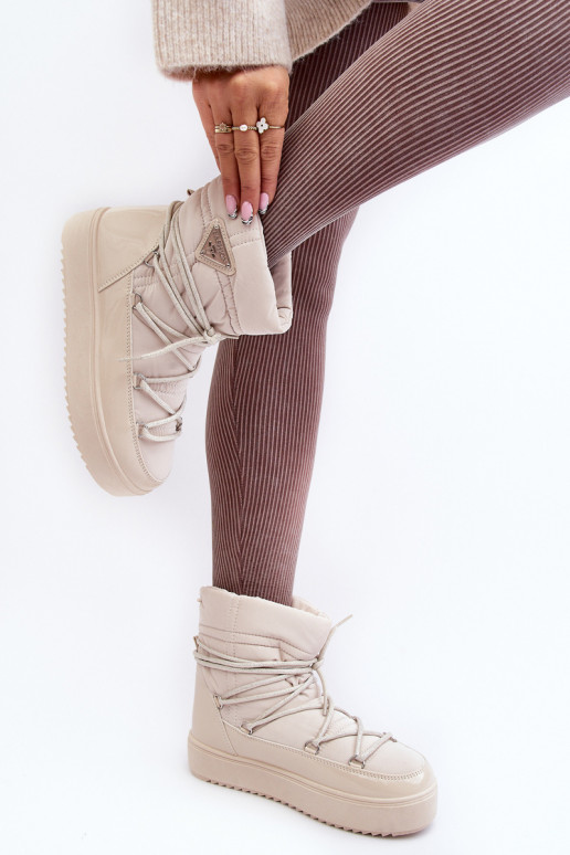 doposci con plateau e dettagli eleganti in Fleure beige doposci con plateau e dettagli eleganti in Fleure beige