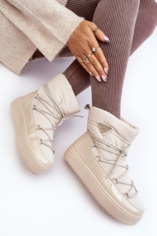 doposci con plateau e dettagli eleganti in Fleure beige