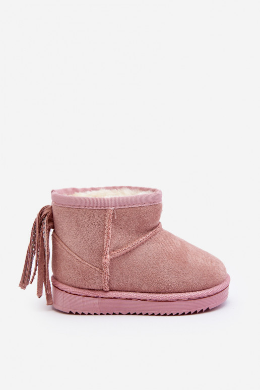 Caldi stivali invernali per bambini con frange rosa Mikyla