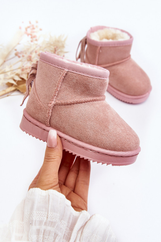 Caldi stivali invernali per bambini con frange rosa Mikyla