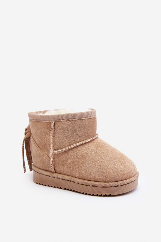Caldi stivali invernali per bambini con frange beige Mikyla