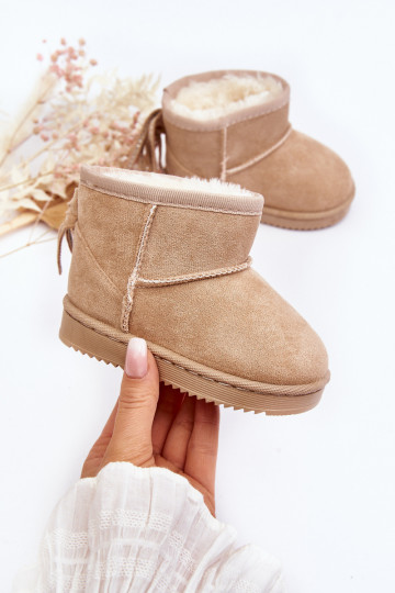 Caldi stivali invernali per bambini con frange beige Mikyla 2