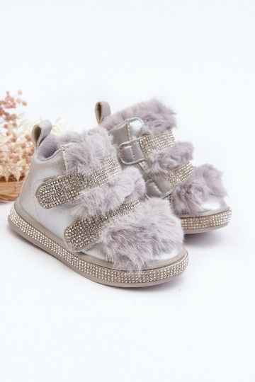 Doposci per bambini riscaldati argento Leela 2