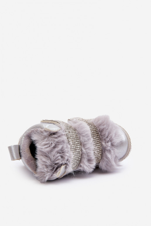 Doposci per bambini riscaldati argento Leela