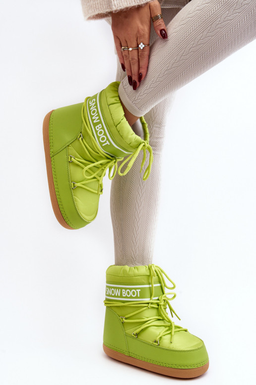Stivali invernali stringati nel colore verde Soia