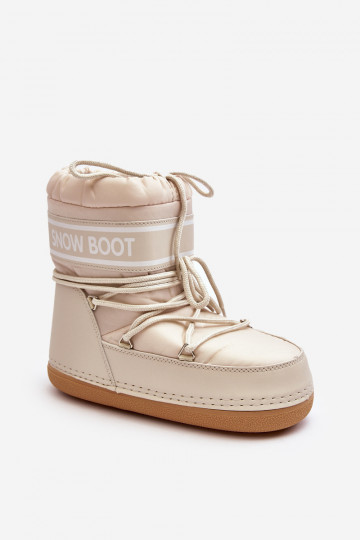 Stivali invernali stringati beige Soia