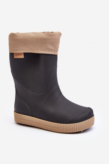 Stivali di gomma per bambini con riscaldamento Snow Wave Gokids 981 Nero e beige