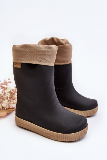 Stivali di gomma per bambini con riscaldamento Snow Wave Gokids 981 Nero e beige 2