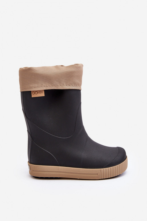 Stivali di gomma per bambini con riscaldamento Snow Wave Gokids 981 Nero e beige