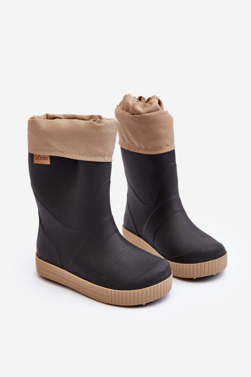 Stivali di gomma per bambini con riscaldamento Snow Wave Gokids 981 Nero e beige