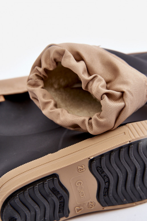 Stivali di gomma per bambini con riscaldamento Snow Wave Gokids 981 Nero e beige