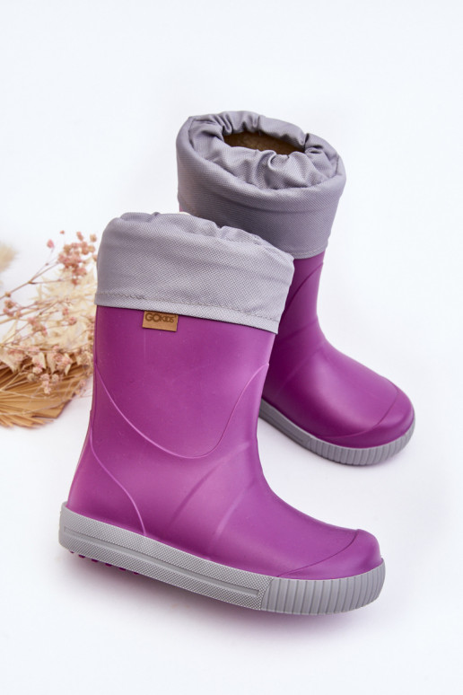 Stivali di gomma per bambini con riscaldamento Snow Wave Gokids 981 Viola
