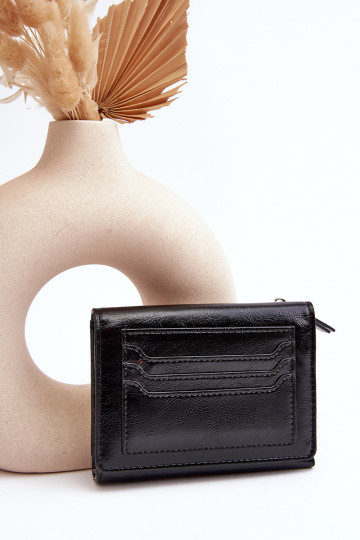 Portafoglio da donna in ecopelle, colore nero Joanela