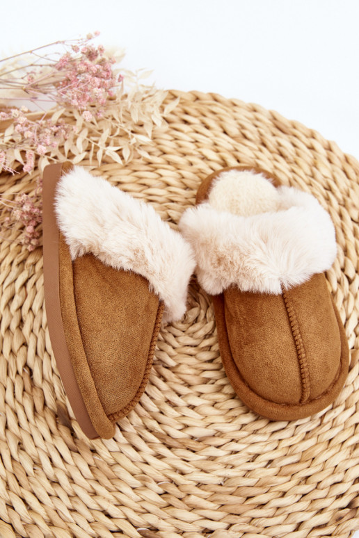 Ciabatte da bambino con pelo in colore marrone Befana