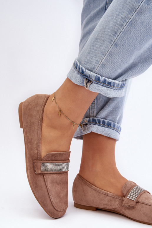 Mocassini con occhielli scintillanti in colore marrone Ralrika