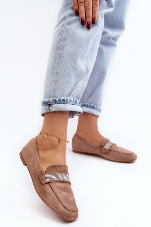 Mocassini con occhielli scintillanti in colore marrone Ralrika