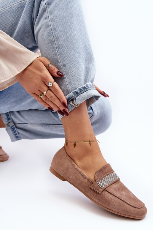 Mocassini con occhielli scintillanti in colore marrone Ralrika