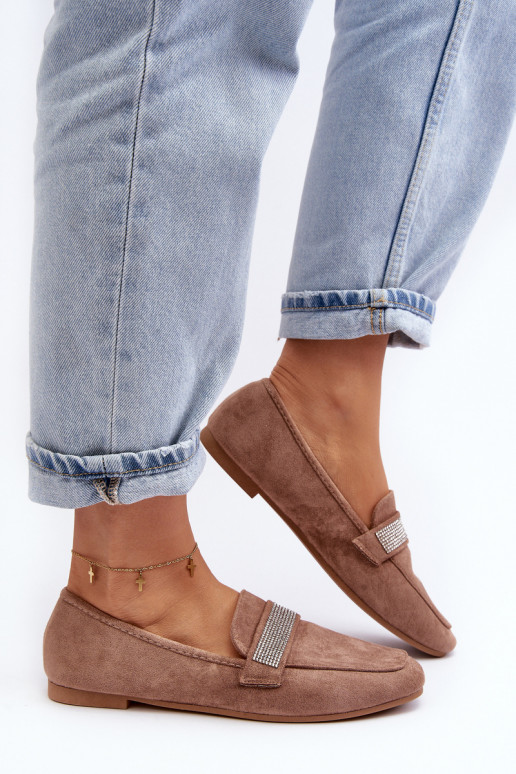 Mocassini con occhielli scintillanti in colore marrone Ralrika