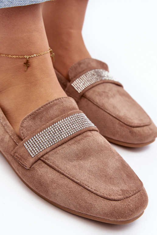 Mocassini con occhielli scintillanti in colore marrone Ralrika