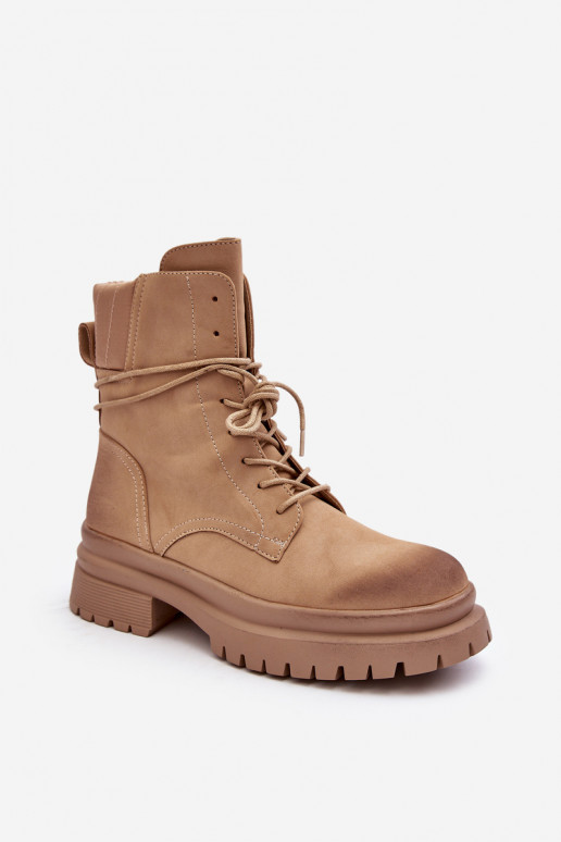 Stivali da donna con suola massiccia beige Narelona