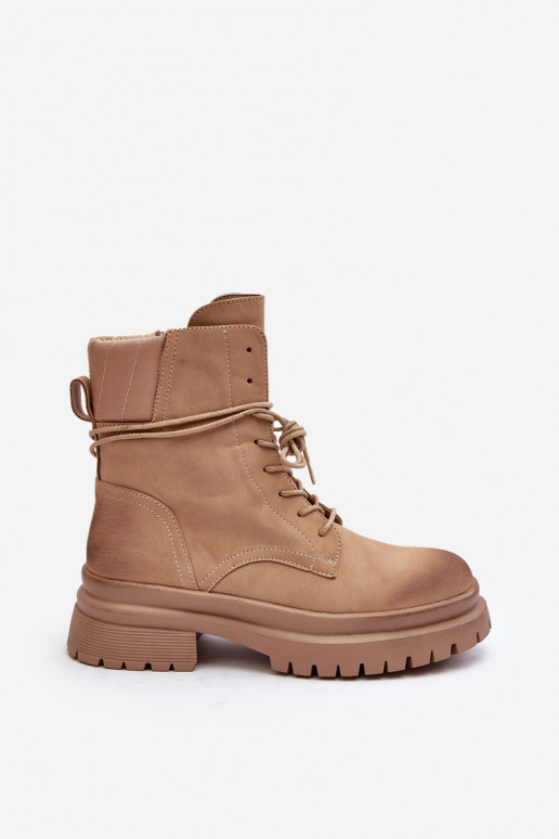 Stivali da donna con suola massiccia beige Narelona