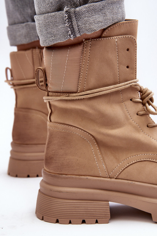 Stivali da donna con suola massiccia beige Narelona