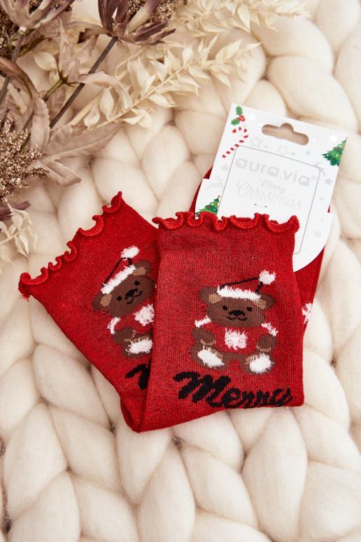 Calzini natalizi lucidi in rosso Calzini natalizi lucidi in rosso