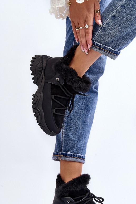 Stivali da donna con pelliccia in Cresandi nero