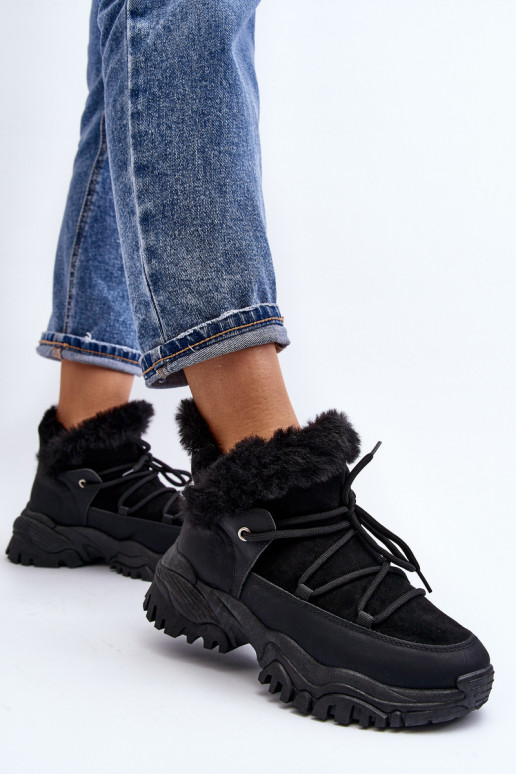 Stivali da donna con pelliccia in Cresandi nero