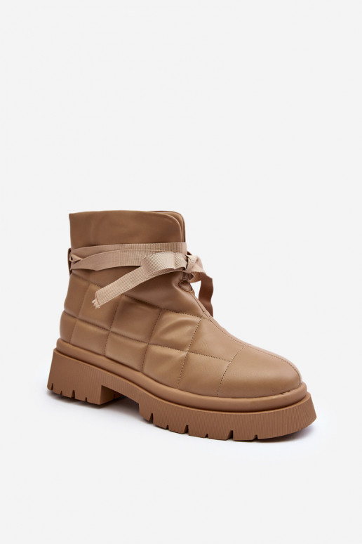 Stivali con motivi trapuntati in colore kaki Bizzanti