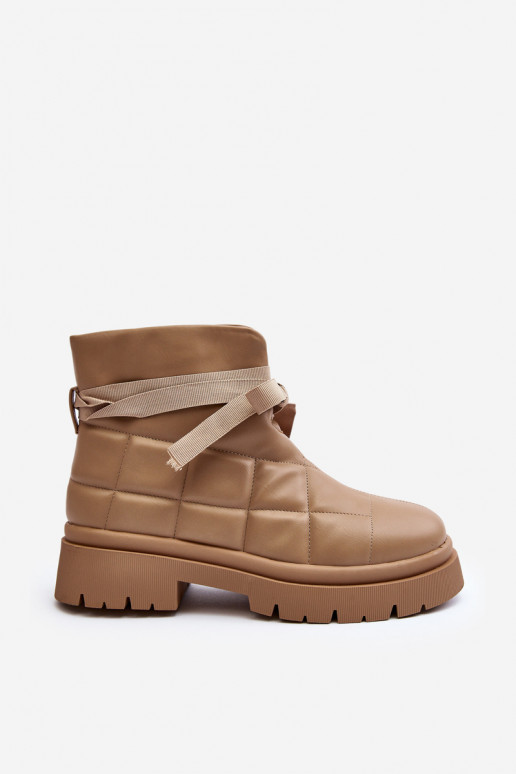 Stivali con motivi trapuntati in colore kaki Bizzanti