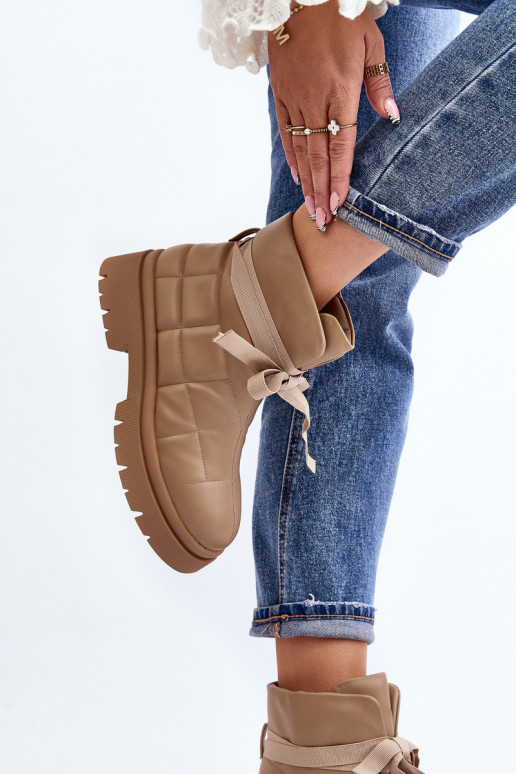 Stivali con motivi trapuntati in colore kaki Bizzanti