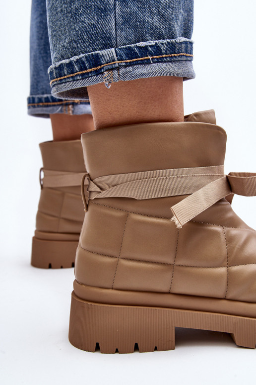 Stivali con motivi trapuntati in colore kaki Bizzanti