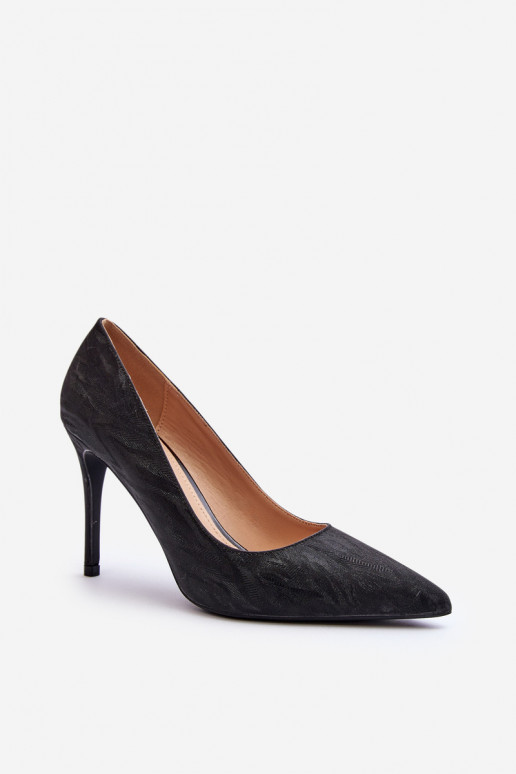 scarpe col tacco alto Decorato con Klonisa di colore nero lucido