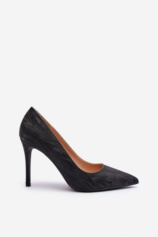 scarpe col tacco alto Decorato con Klonisa di colore nero lucido