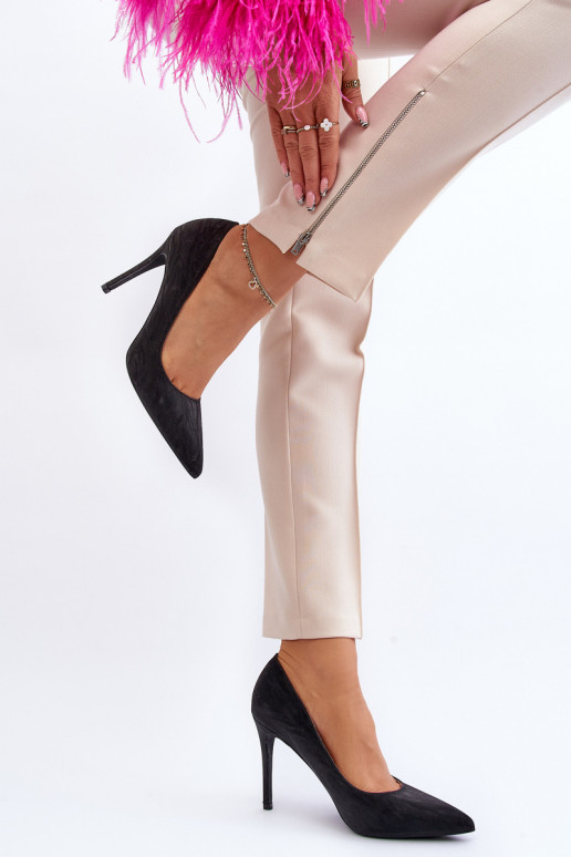 scarpe col tacco alto Decorato con Klonisa di colore nero lucido scarpe col tacco alto Decorato con Klonisa di colore nero lucido