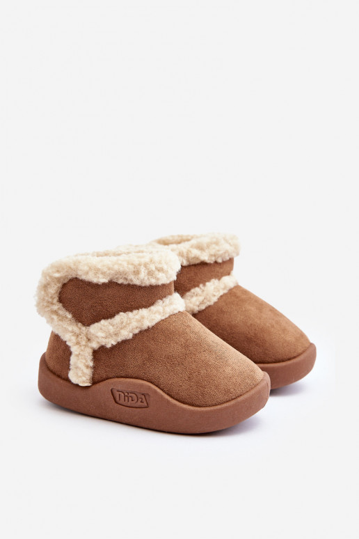 Doposci per bambini con chiusure adesive in colore marrone Unitia