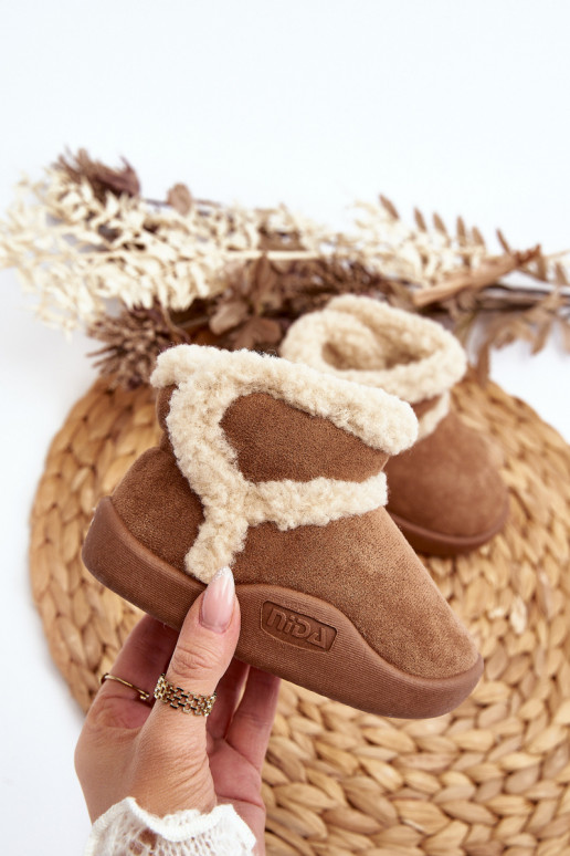 Doposci per bambini con chiusure adesive in colore marrone Unitia