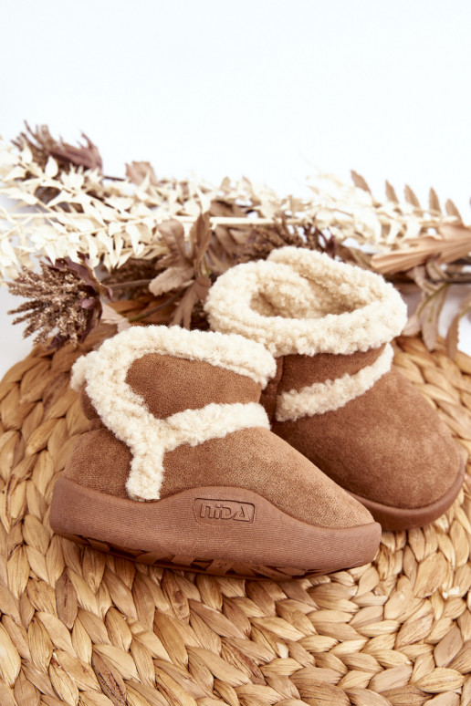 Doposci per bambini con chiusure adesive in colore marrone Unitia