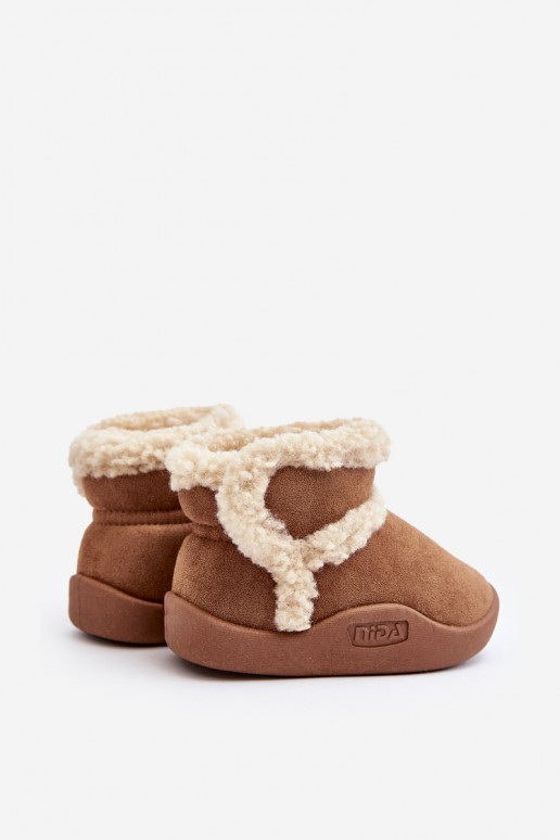Doposci per bambini con chiusure adesive in colore marrone Unitia