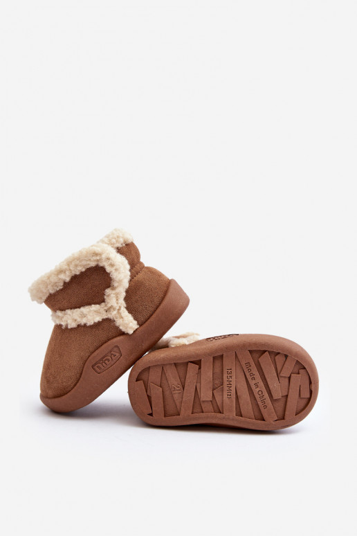 Doposci per bambini con chiusure adesive in colore marrone Unitia