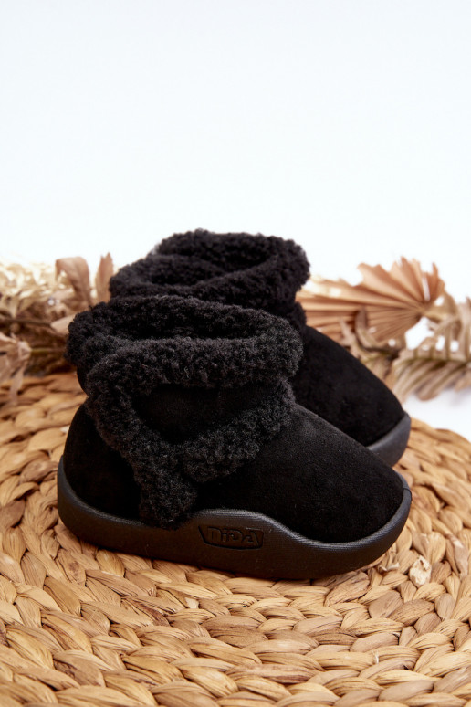 Doposci per bambini con chiusure adesive in colore nero Unitia