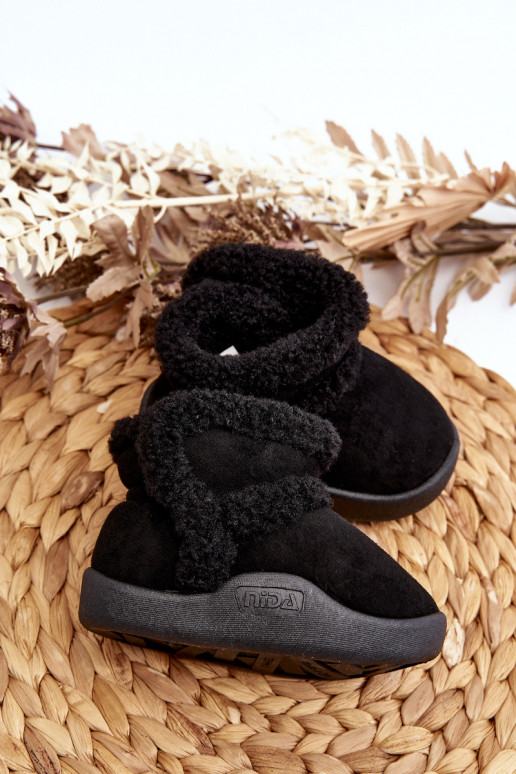 Doposci per bambini con chiusure adesive in colore nero Unitia