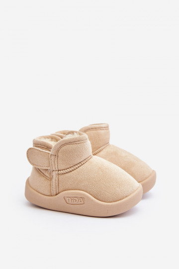 doposci Bambini riscaldati con pelliccia all'interno colore beige Benigna