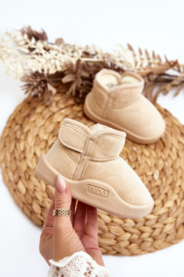 doposci Bambini riscaldati con pelliccia all'interno colore beige Benigna 2