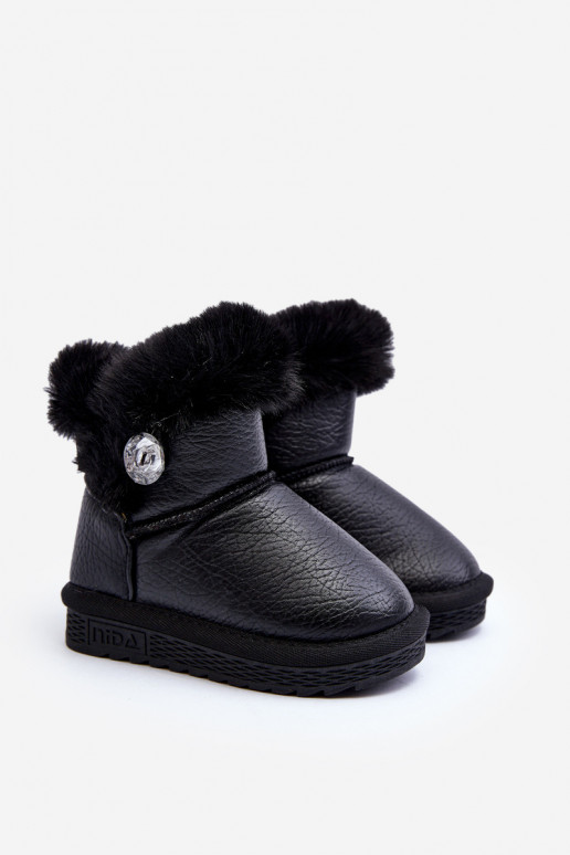 doposci riscaldati con pelliccia in colore nero Bessie
